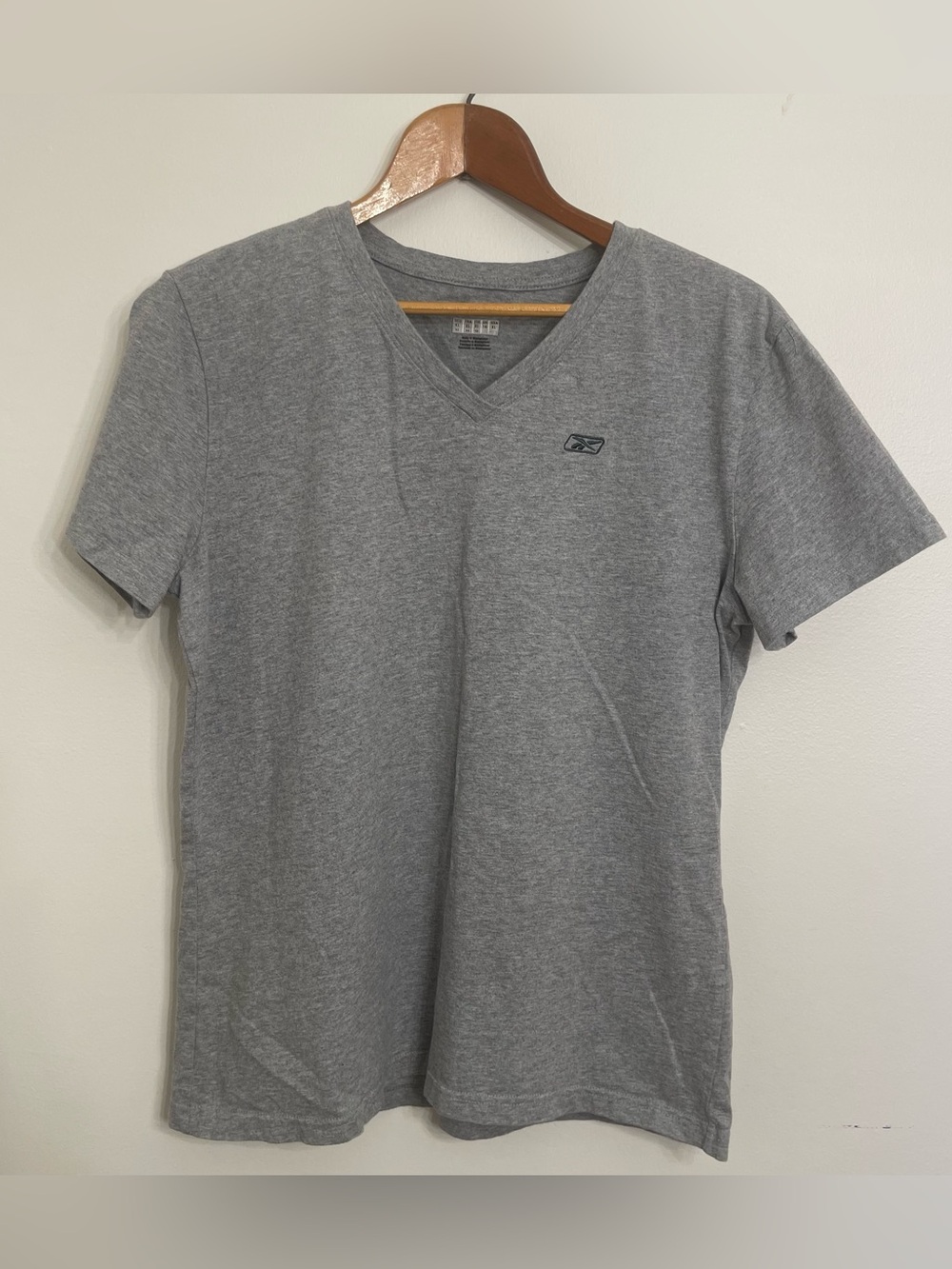 90s Athleisure cotton gray neck tee Reebok size XL